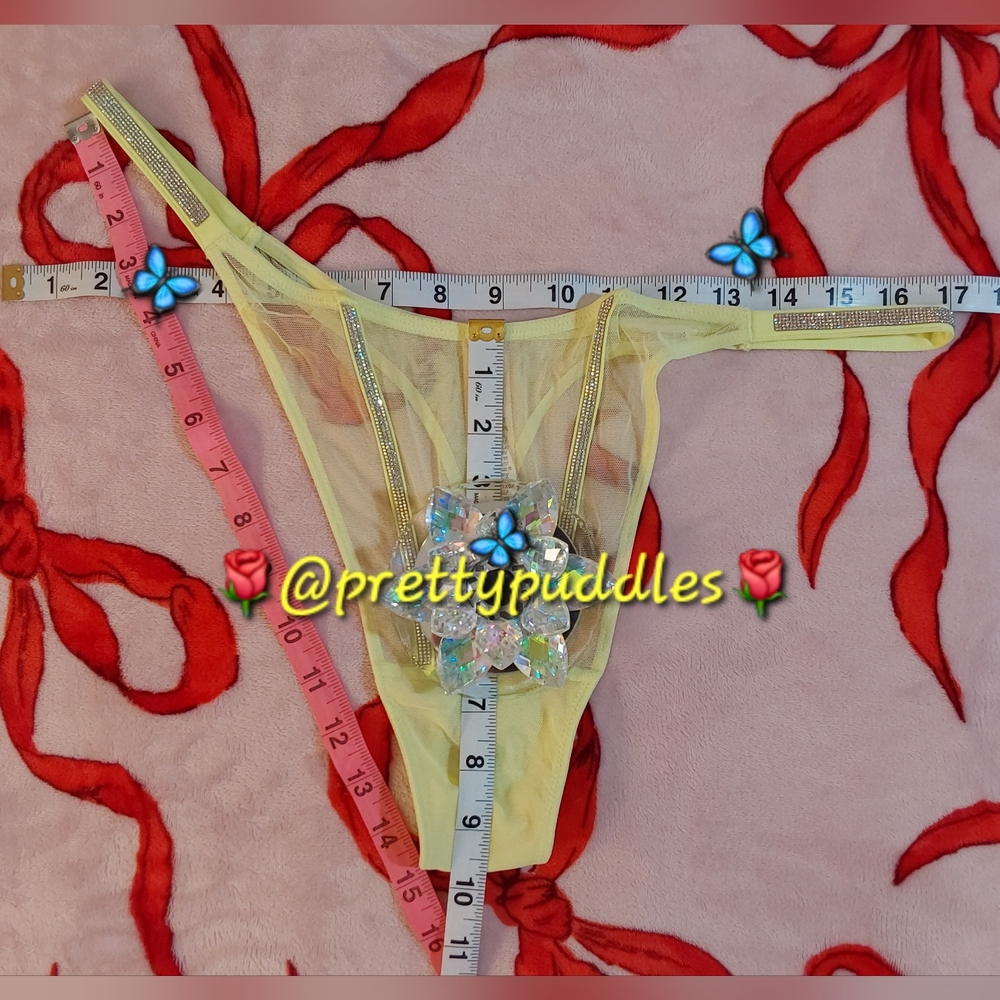💛 XXL VS Very Sexy Sheer Shine Mesh Iridescent Shine Strap Thong Panty 💛 - Picture 6 of 11